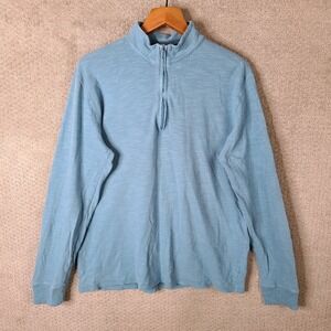 Orvis Shirt‎ Mens M Blue 1/4 Zip Pullover Long Sleeve Cotton Casual Sweatshirt